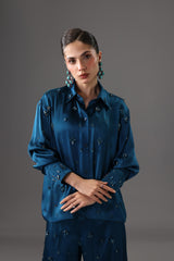 Embellished Satin Silk Shirt