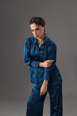 Embellished Satin Silk Co-Ord Set