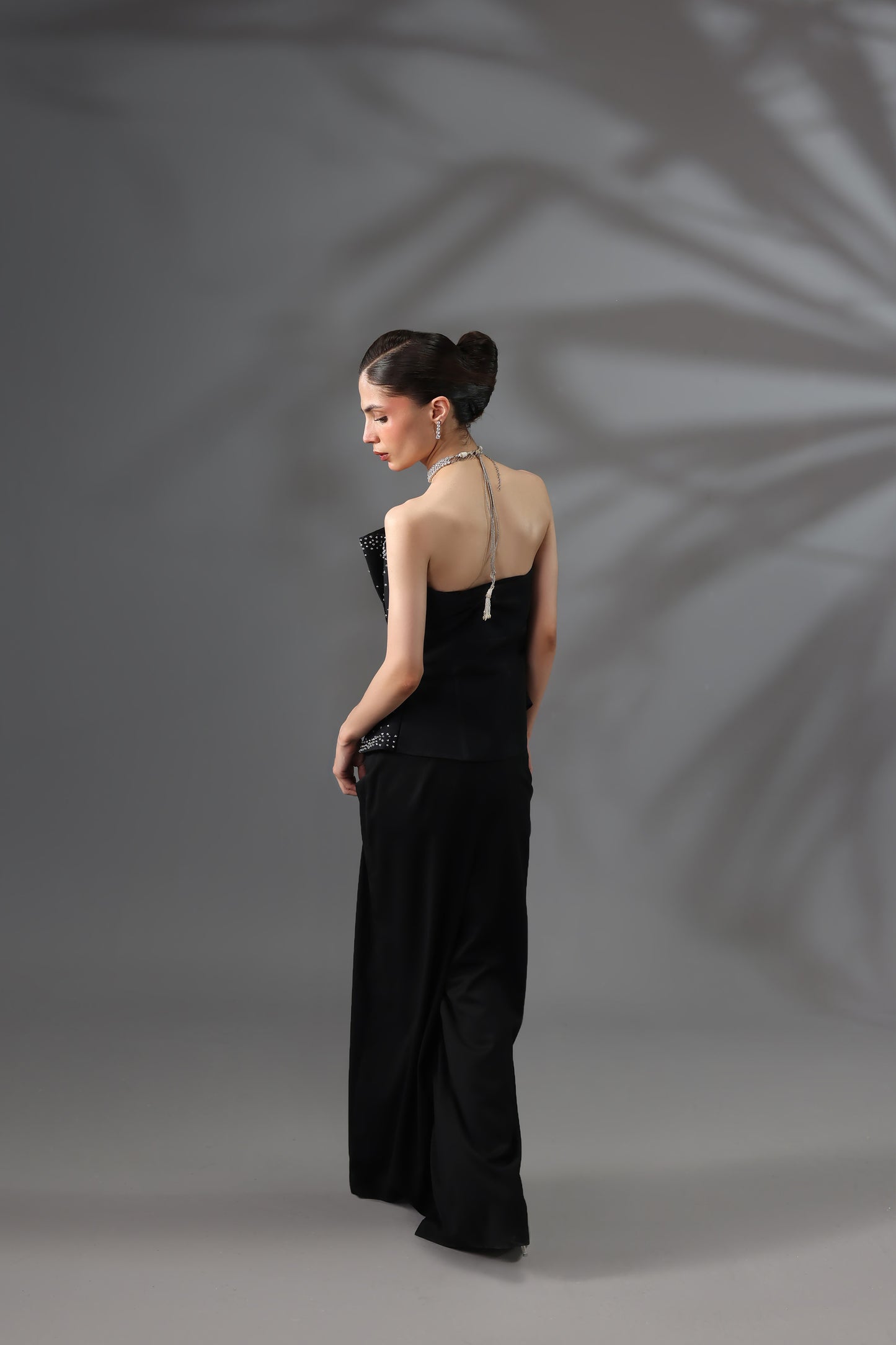 Wrap Front Wide Leg Trousers