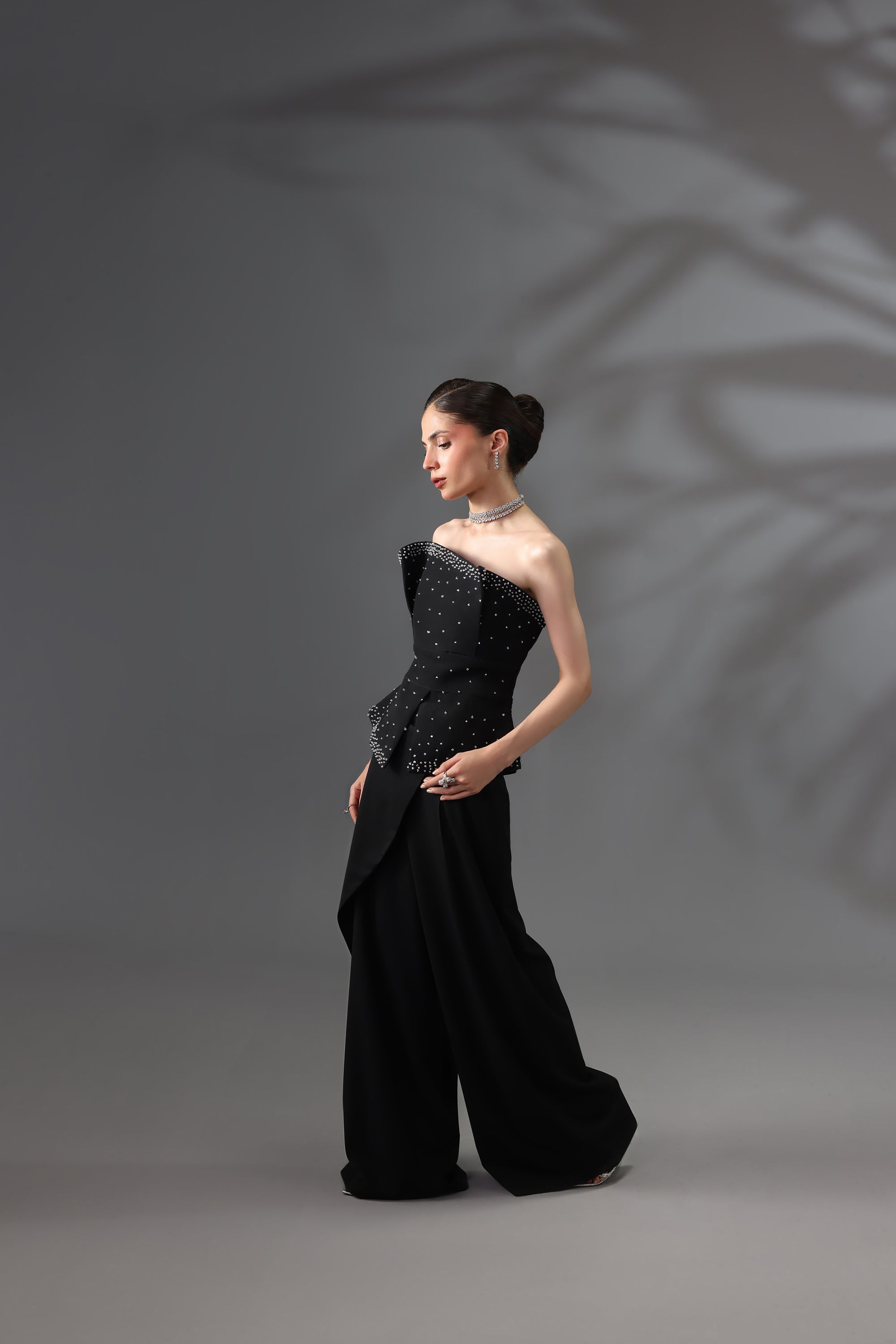 Wrap Front Wide Leg Trousers