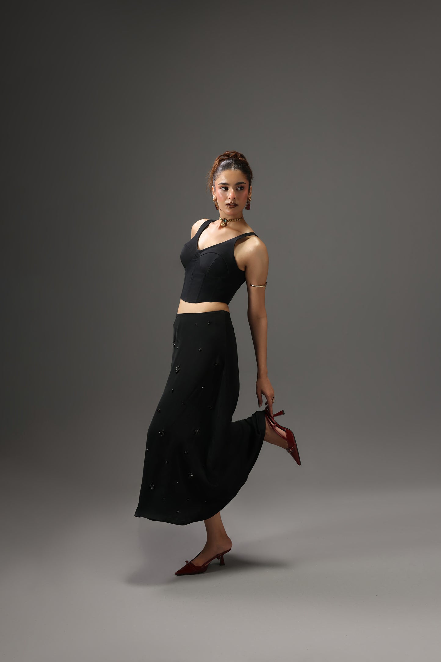Embellished Maxi Skirt