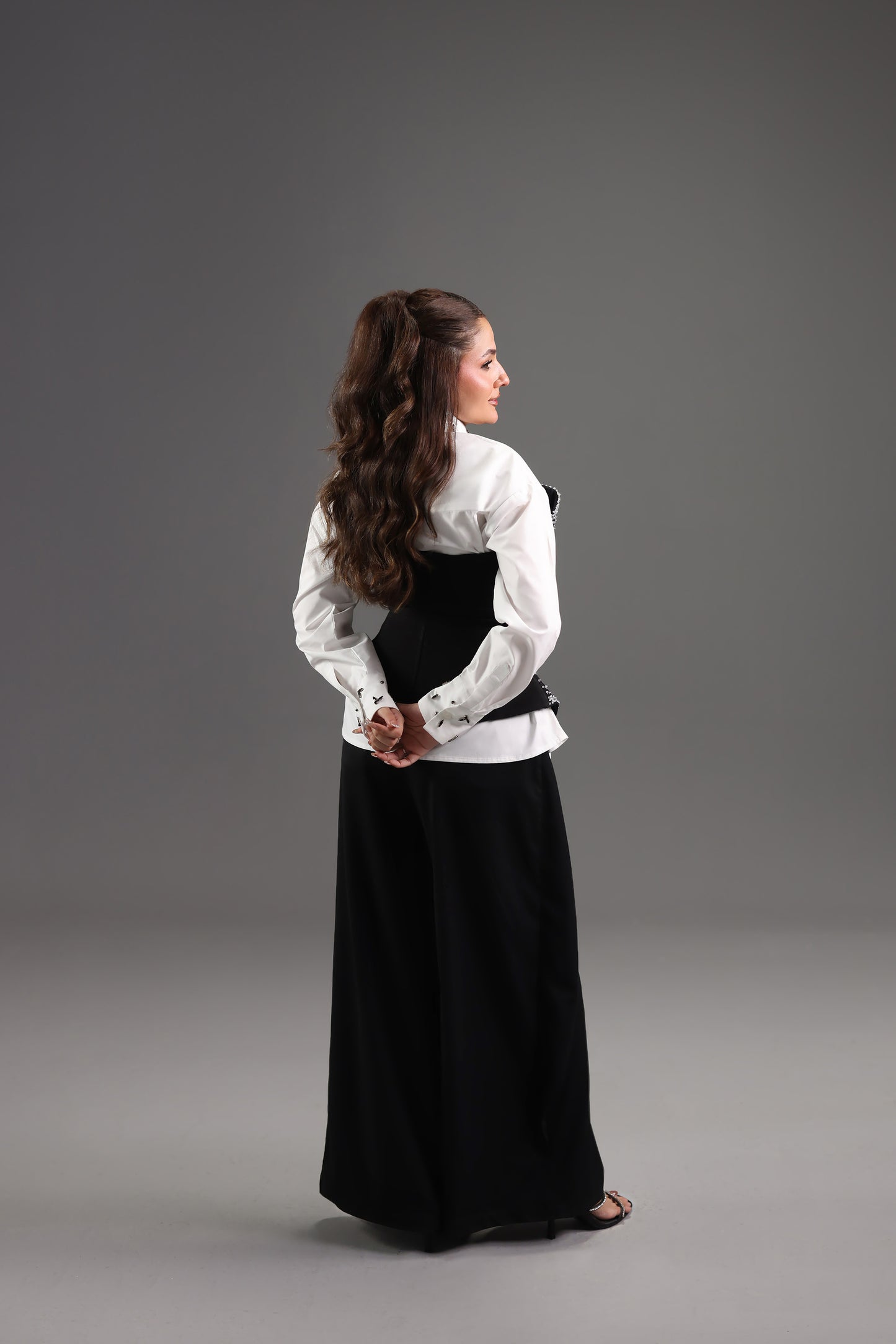 Embellished Shirt & Corset Set