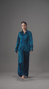 Embellished Satin Silk Pants